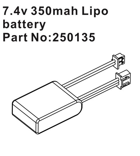 Hobby Plus 7.4V 350mAh LiPo Battery 250135