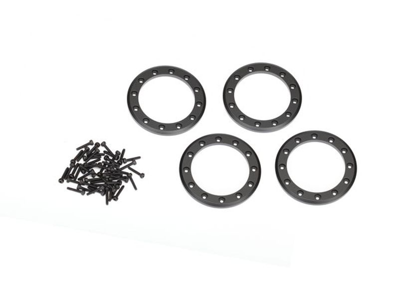 Beadlock Rings Schwarz (1.9') Alu (4) + Schrauben 8169T
