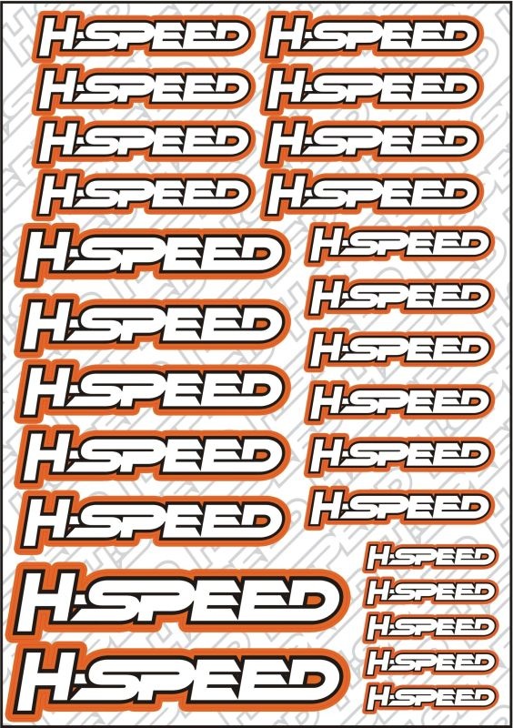 H-SPEED Aufkleber Bogen ORANGE HSP0006