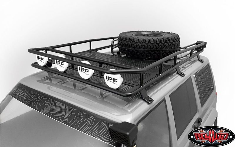 RC4WD Krabs Roof Rack w/Spare Tire Mount for Axial SCX10 II XJ (Bl VVV-C0345