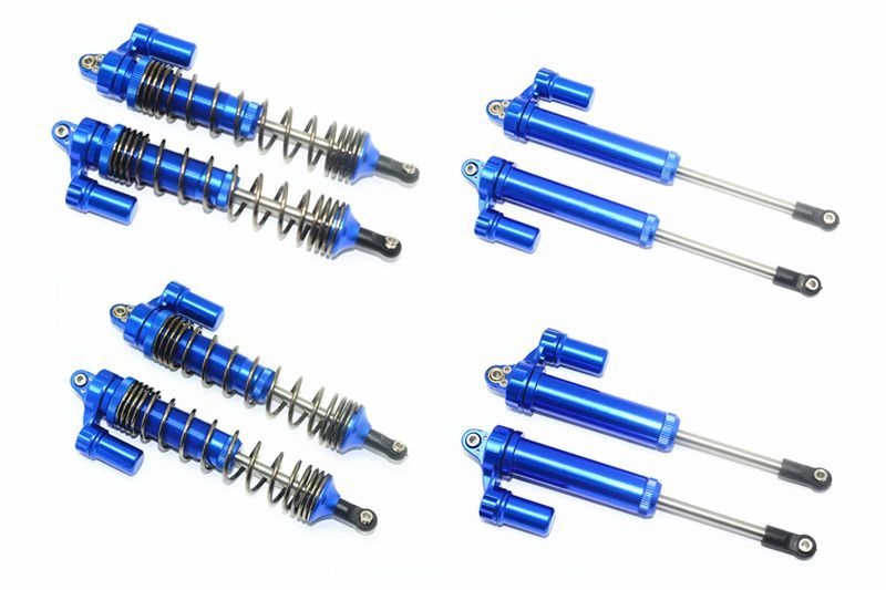 GPM Alum. L-Shape Piggy Back Dämpfer komplett Set v/h blau Traxxas UDR