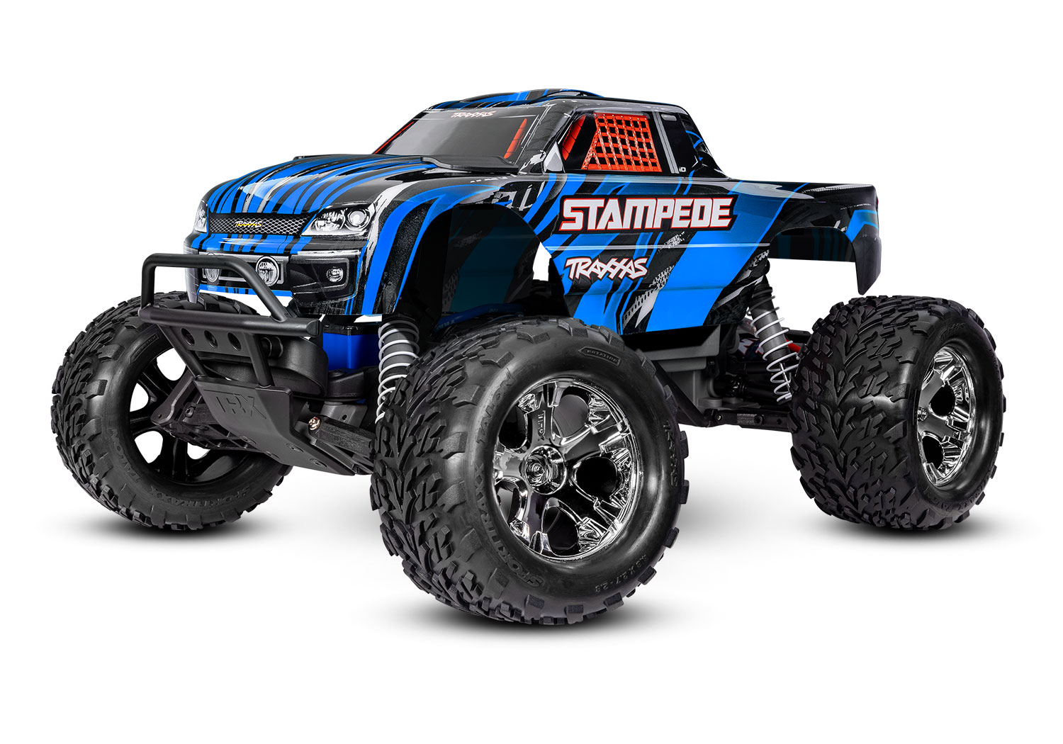 Traxxas Stampede Blau 1/10 2WD HD Monster-Truck RTR mit Akku und USB-Lader 36254-8