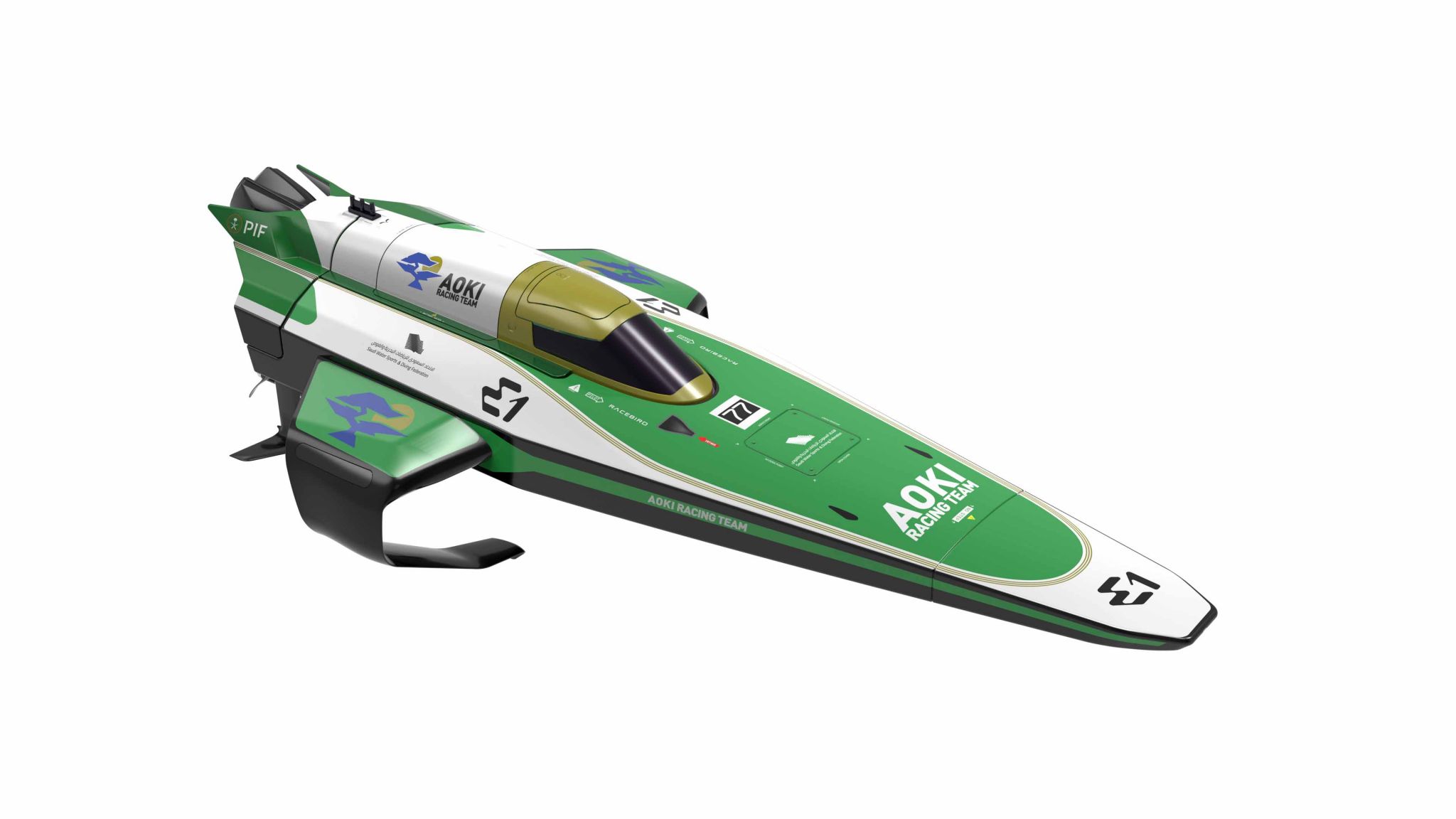 Joysway E1 Racebird Hydrofoil Boat Team Aoki 1/14 Rennboot RTR 8608AOKI - Abbildung 1