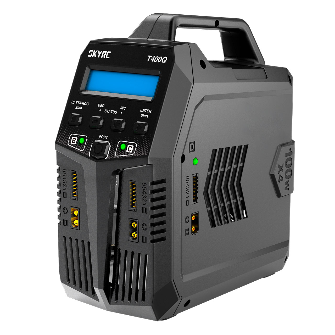SkyRC T400Q AC/DC Quad Ladegerät LiPo 1-6s 12A 4x100W SK-100189 - Abbildung 1