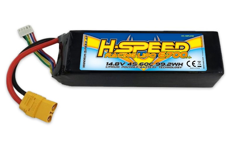 H-SPEED LiPo 6700mAh 14.8V 60C Racing Akku Softcase HSPLI012
