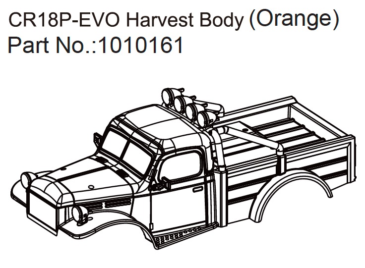 Hobby Plus Harvest Body (orange) - EVO 1:18 240354
