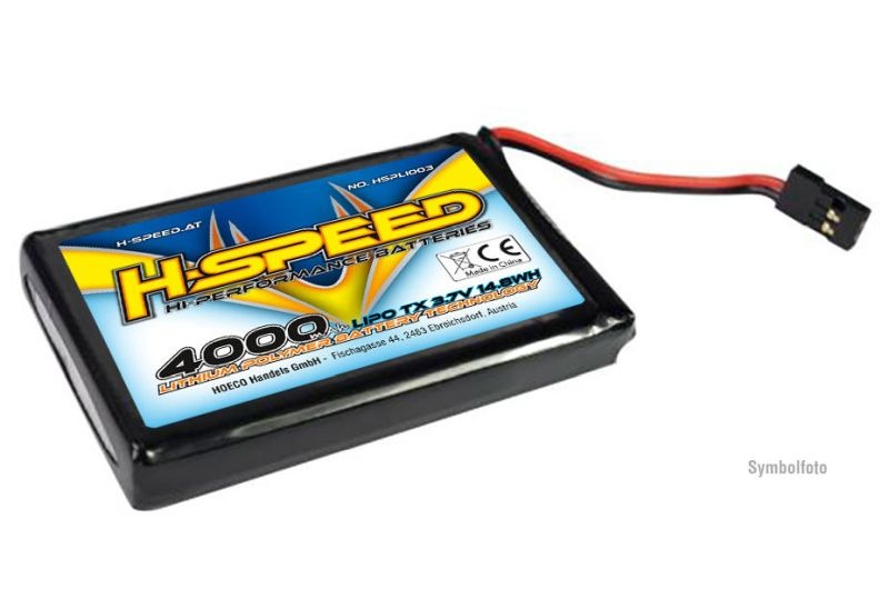 H-SPEED 1S 4000mAh 3.7V TX LiPo Akku HSPLI003 - Abbildung 1