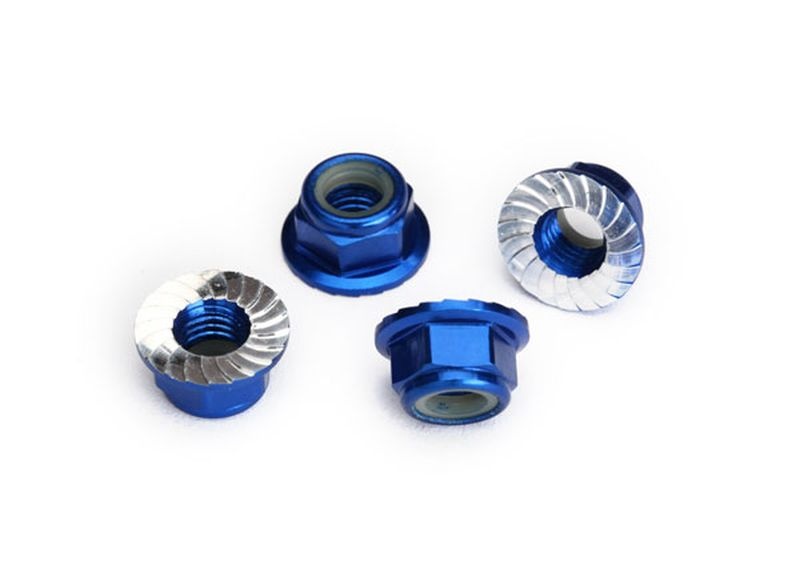 Kragen-Stoppmutter 5mm Alu verzahnt (4) blau 8447X