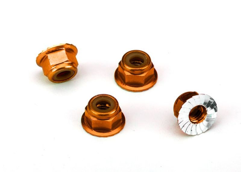 Traxxas Muttern mit Flansch 4mm orange 1747T
