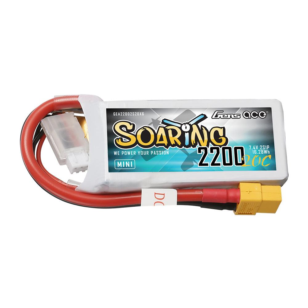 Gens Ace Soaring 2200mAh 2S 20C 7.4V LiPo Akku mit XT60 Stecker GEA22002S20X6