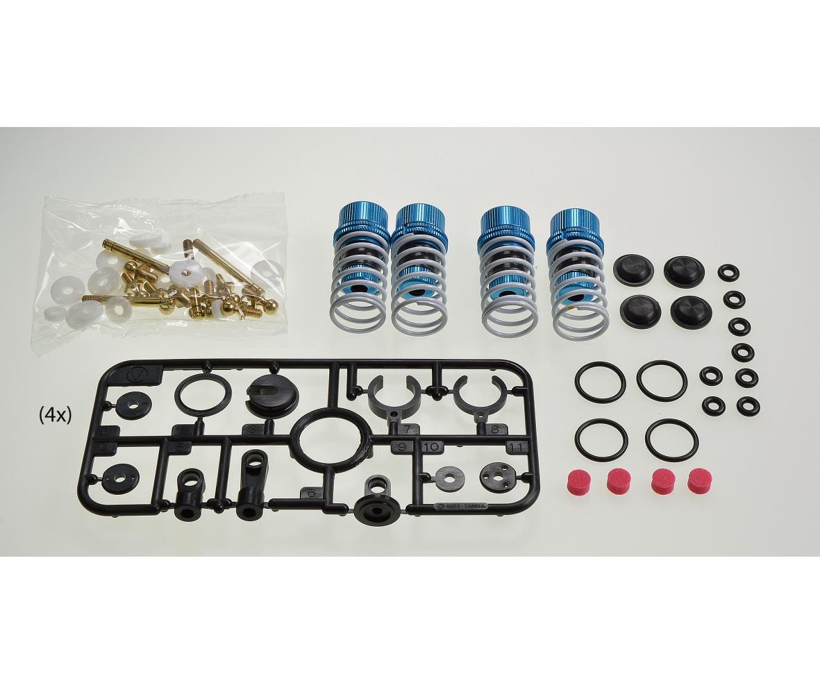 Tamiya 42102 TRF Alu Dämpfer-Set (4) blau Black coat. 300042102