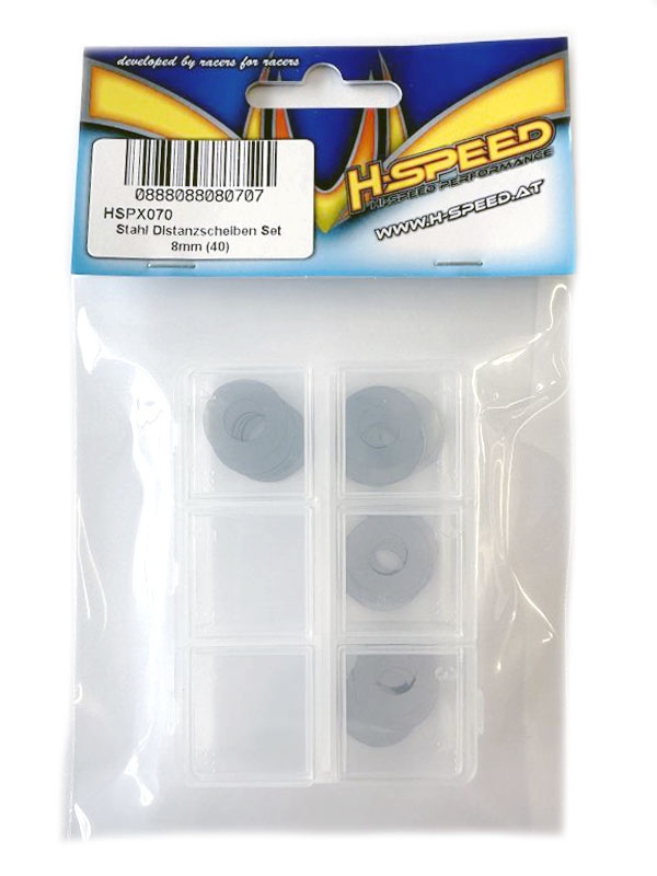 H-SPEED Stahl Distanzscheiben Set 8mm (40) HSPX070
