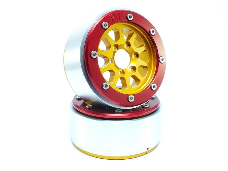Metsafil Beadlock Wheels GEAR gold/rot 1.9 (2 St.) ohne Radnabe MT5030GOR