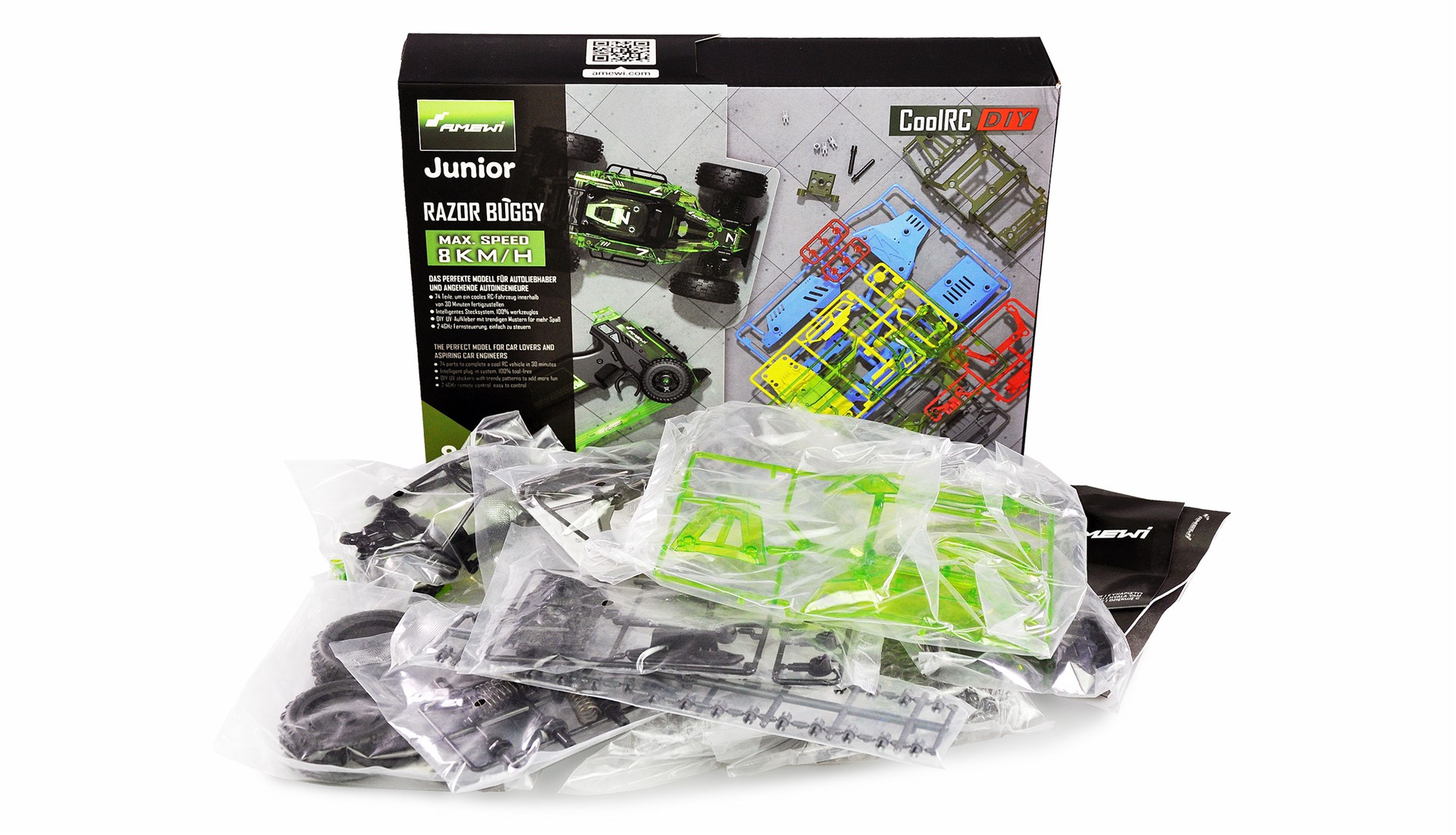 Amewi CoolRC DIY Razor Buggy 2WD 1:18 Bausatz grün 22583