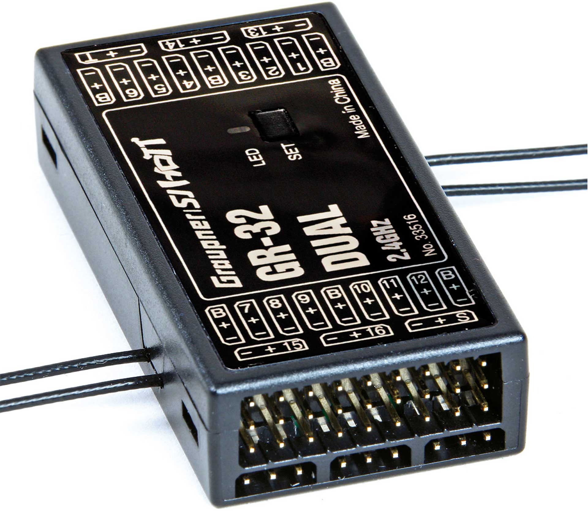 GRAUPNER GR-32 DUAL 2,4GHZ HOTT 16K EMPFÄNGER 33516