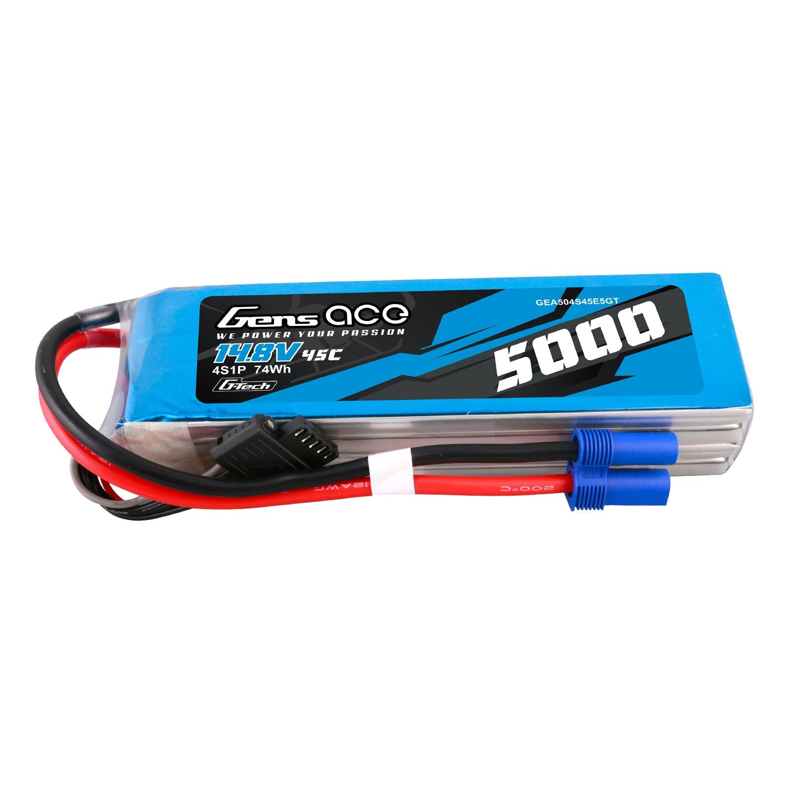 Gens Ace G-Tech 5000mAh 14.8V 45C 4S1P Heli Lipo Akku mit EC5 Stecker GEA504S45E5GT
