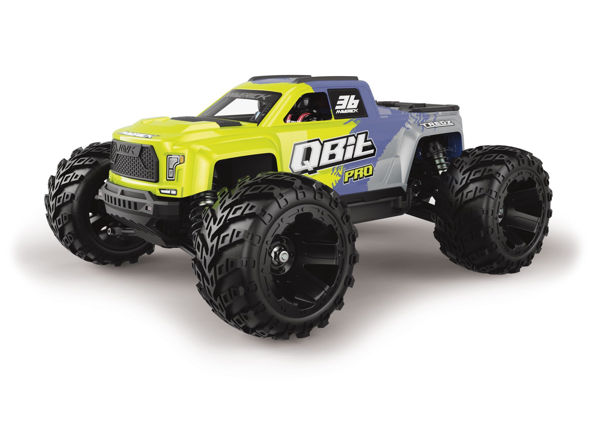 Maverick QBit MT Pro 1/16 4WD Brushless 3S Monstertruck Gelb 151002 - Abbildung 1