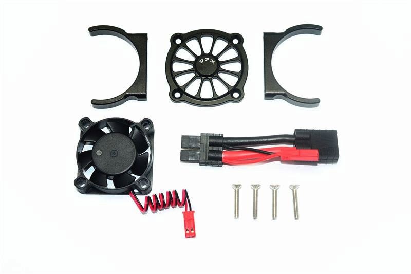 GPM Alu Motor Kühlkörper mit Ventilator schwarz Traxxas 1/10 E-Revo - Abbildung 1