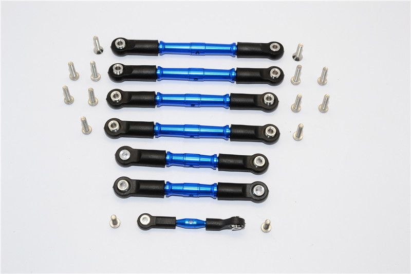 GPM Alu Spurstangen Set blau (7 Stk.) Traxxas Slash 4x4 LCG, Stampede 4x4