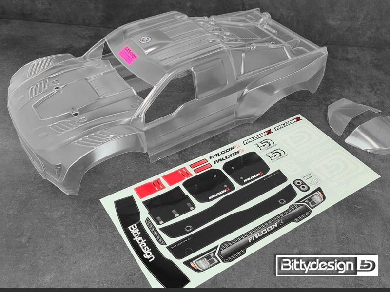 Bittydesign FALCON-X 1/7 klare Karosserie for ARRMA Mojave 6S BLX, ausgeschnitten, 1.5mm SC7-FLCX