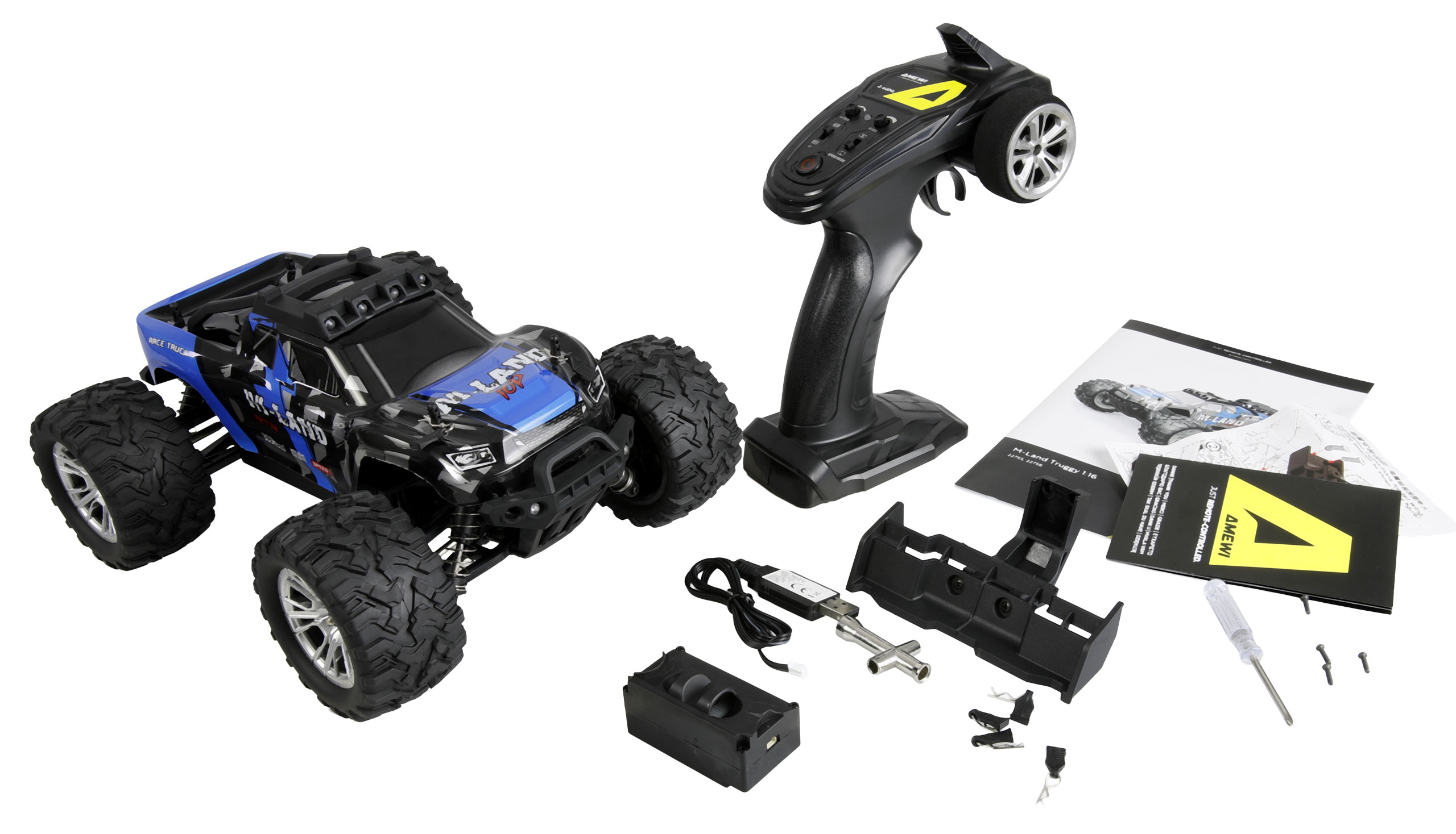 Amewi M-Land Truggy 48km/h 4WD 1:16 RTR blau 22756