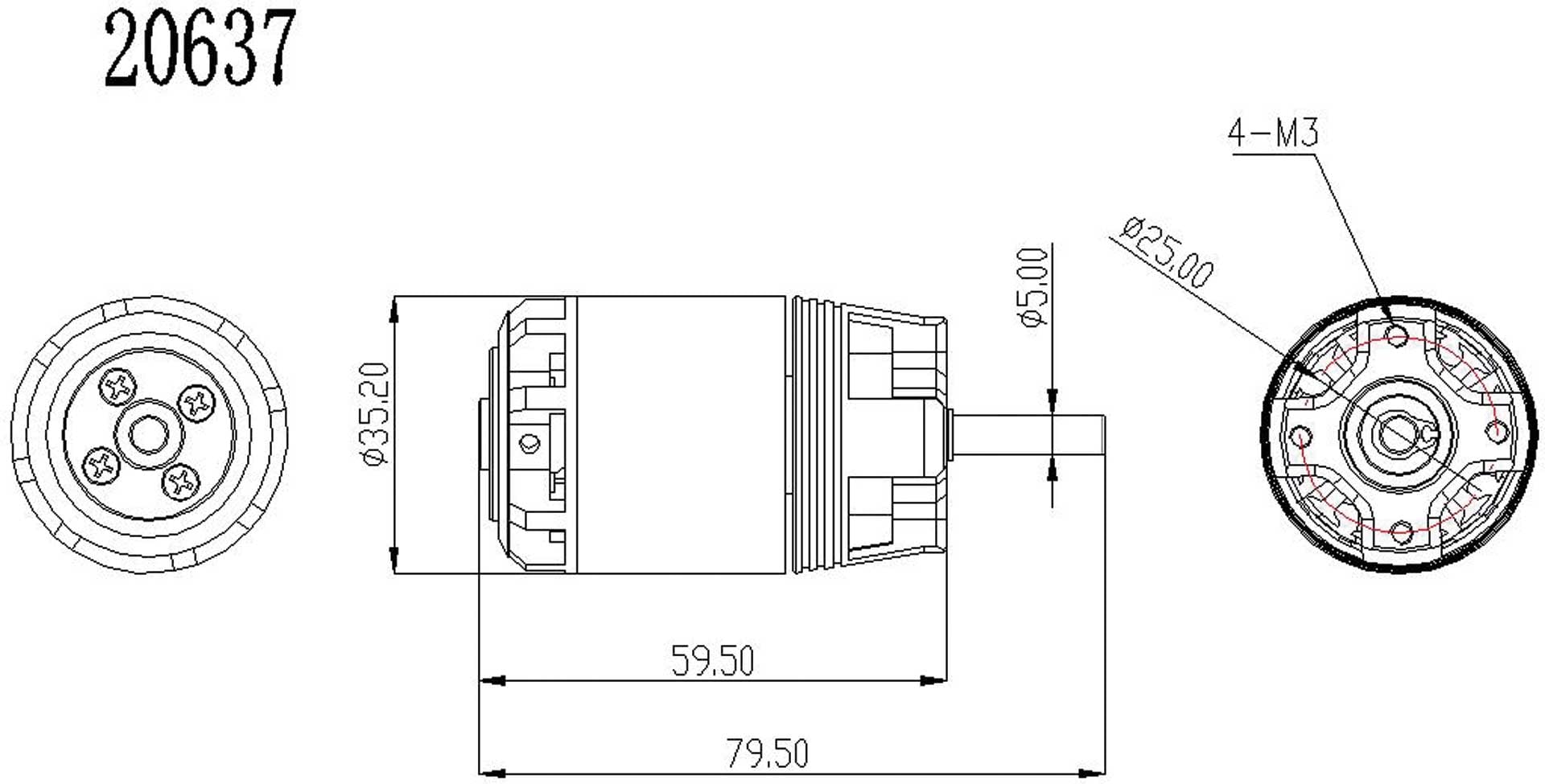 Robbe RO-POWER TORQUE 3522 1000 K/V Brushless Motor 20637