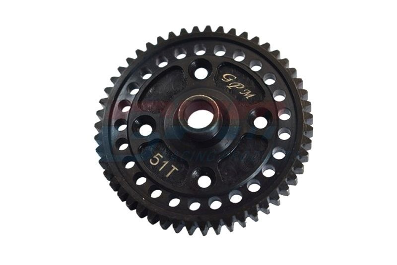 GPM Carbon Stahl Hauptzahnrad 51Z schwarz Traxxas Sledge