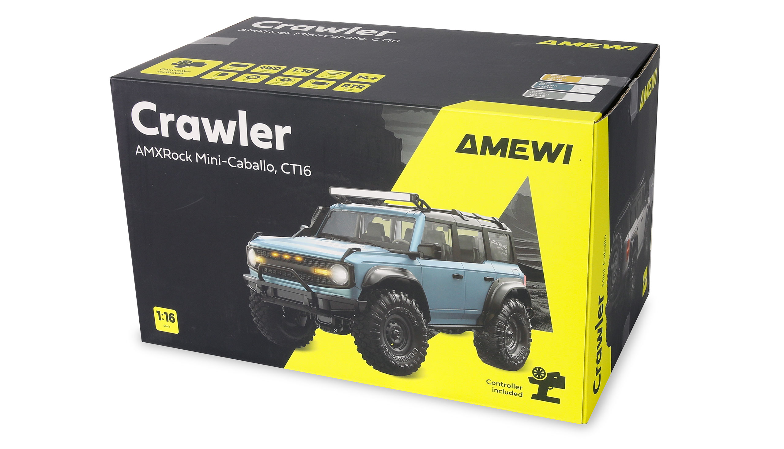 Amewi AMXRock Mini-Caballo Scale Crawler 4WD 1:16 RTR gelb 22718