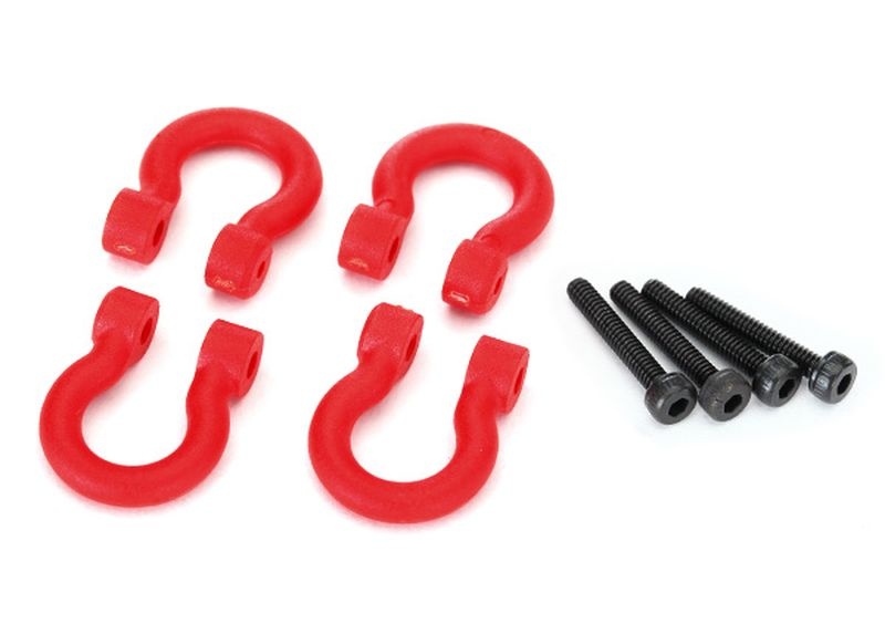 Traxxas Bumper D-rings, red (v/h) 2.0x12 CS (4) 8234R