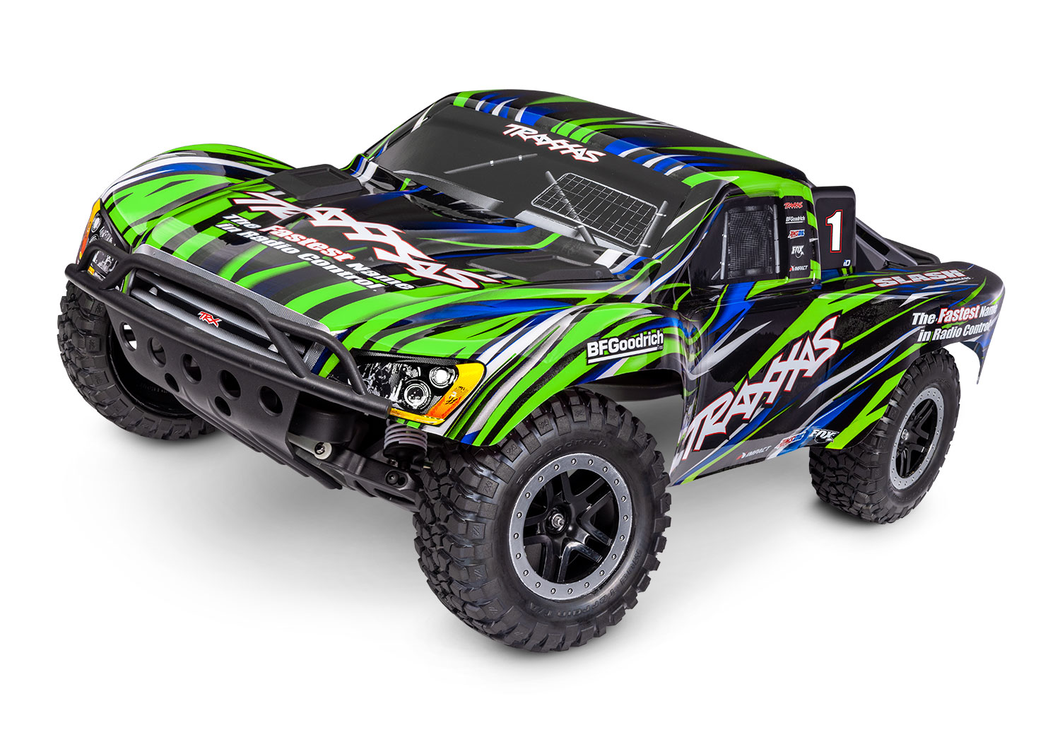 Traxxas Slash 1/10 2WD Short-Course Truck Grün RTR BL-2S Brushless HD Clipless 58334-4-GRN - Abbildung 1