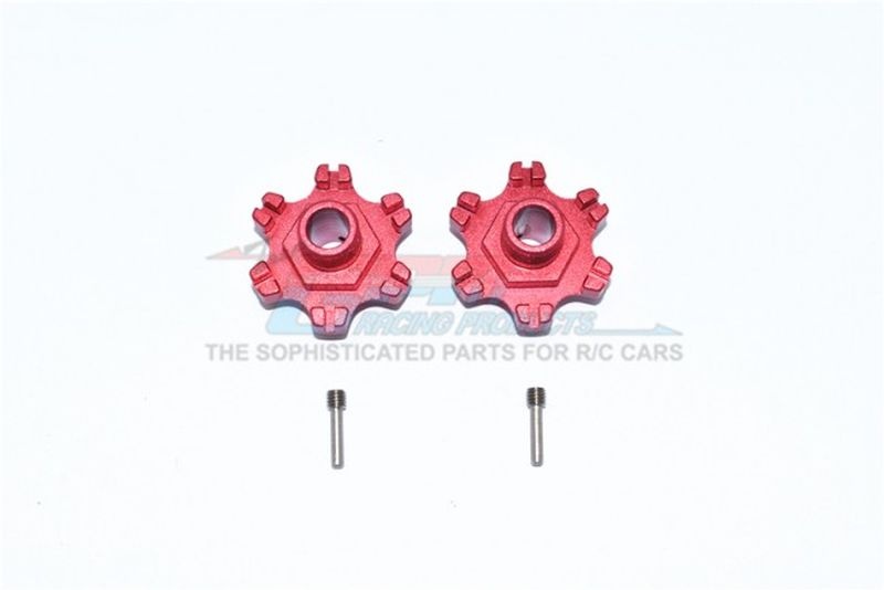 GPM Aluminium Radsechskant rot (+6mm) (4) ARRMA MAF010+6MMR