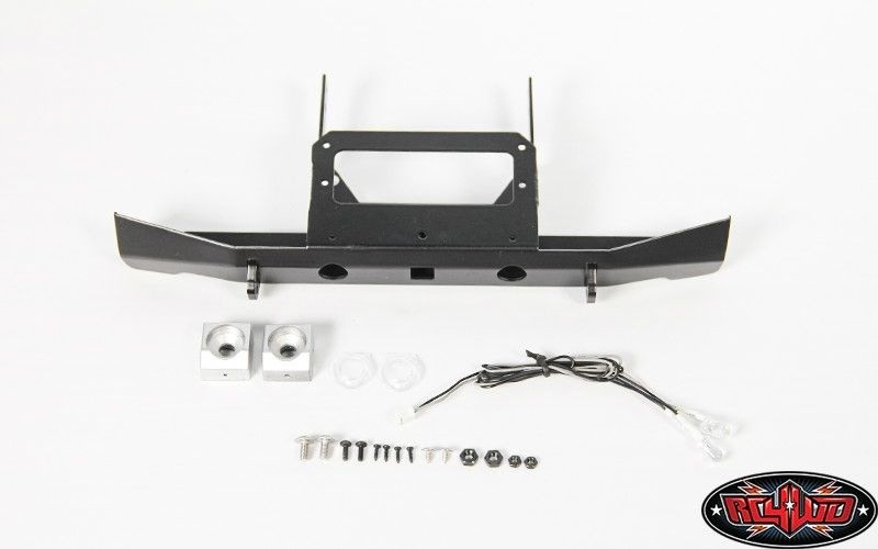 RC4WD Solid Rear Bumper w/Lights for Axial SCX10 II XJ (Black) VVV-C0334