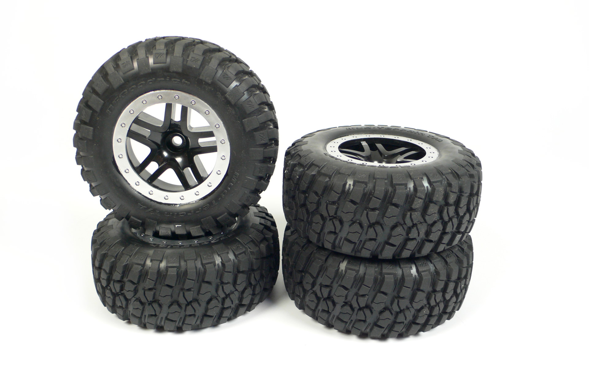 Traxxas Slash 2WD SCT Short Course Truck 1:10 Räder Satz Schwarz Reifen Felgen - Abbildung 1
