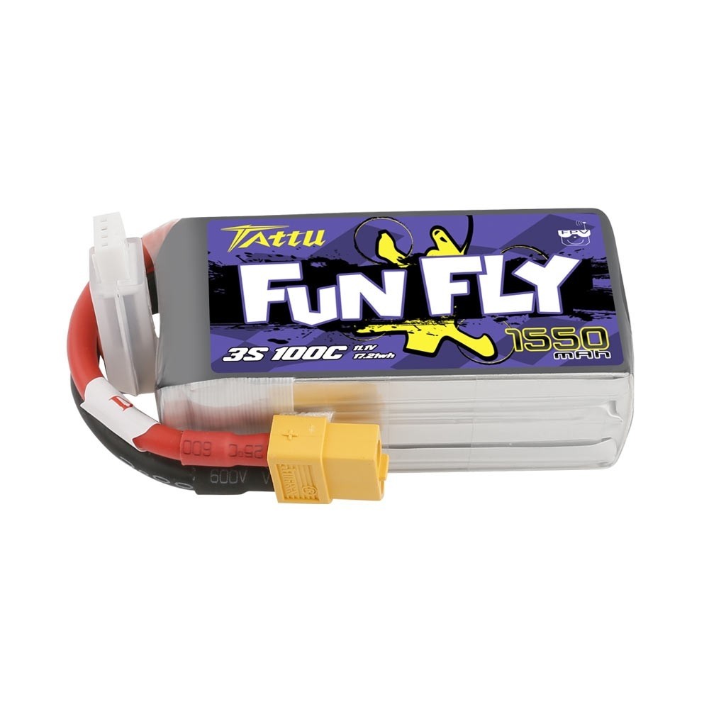 Gens ace Tattu Akku LiPo 3S 11.1V-1550-100C (XT60) 73x36x28mm 140g GE1TA-1550-3X6