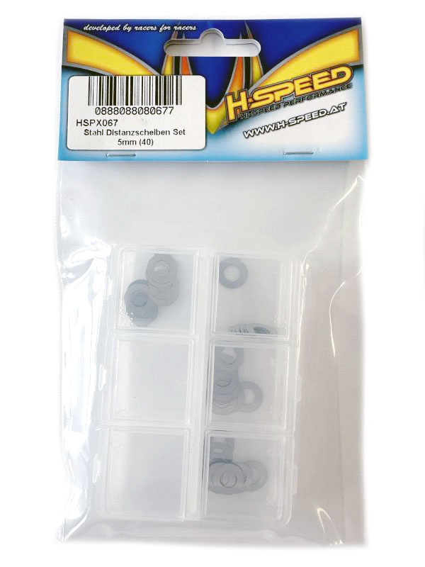 H-SPEED Stahl Distanzscheiben Set 5mm (40) HSPX067