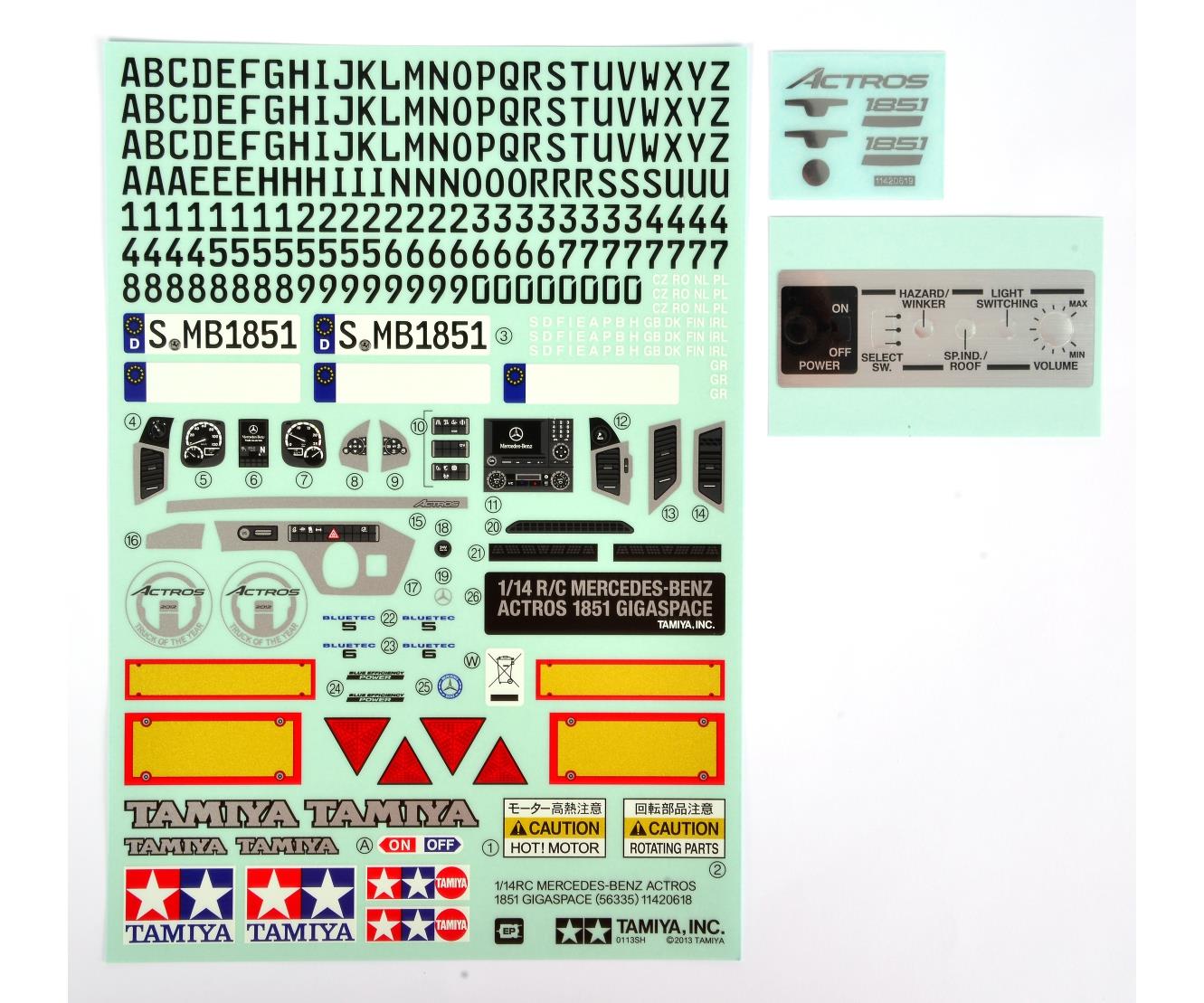 Tamiya 95770 Sticker Metal Mercedes Benz Actros 56335 319495770