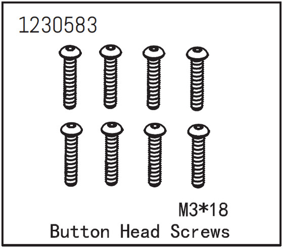 Absima Kopfschraube M3*18 (8 St.) 1230583