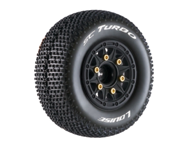Louise SC-Turbo Reifen soft auf Felge schwarz 12/14/17mm (2) L-T3147SB