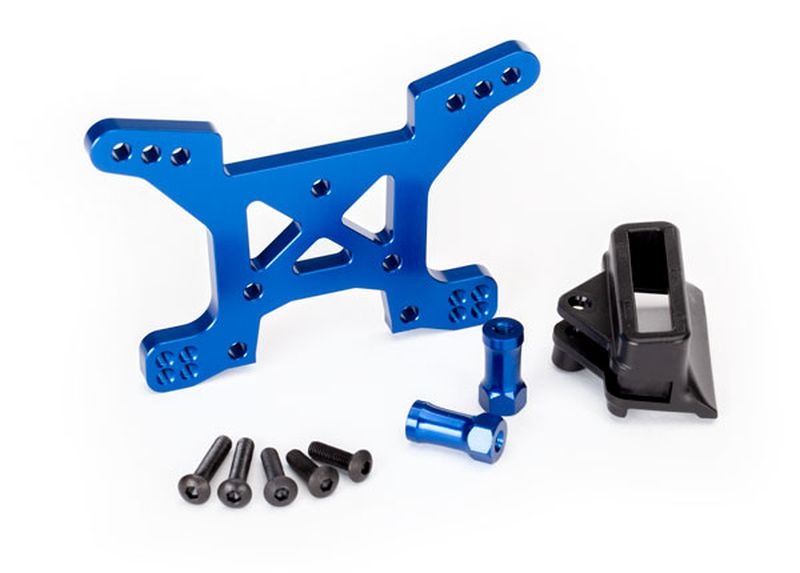 Traxxas Alu Dämpferbrücke vo blau eloxiert 6739X