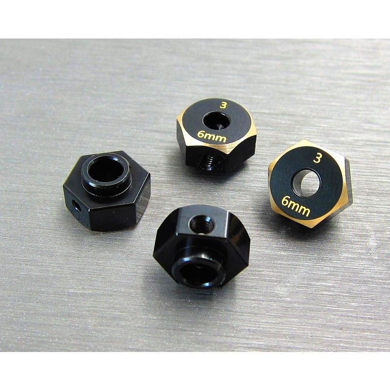 SAMIX Messing Hex Adapter 6mm für Axial SCX10-3 SCX3-4063-6