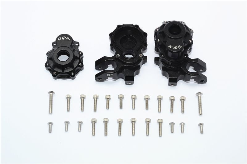 GPM Alu Lenkhebel & Portalgetriebegehäuse schwarz Traxxas Traxxas4 & 6