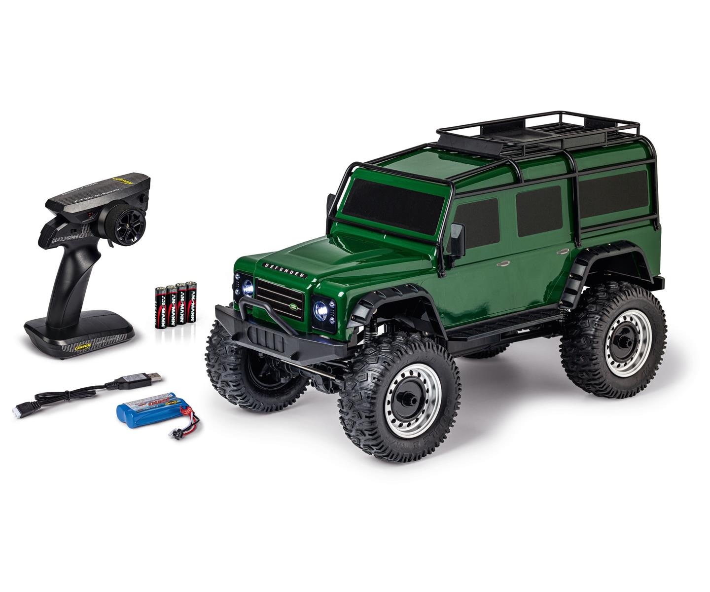 Carson 04236 1:8 Land Rov.Defen.100% RTR British grün 500404236