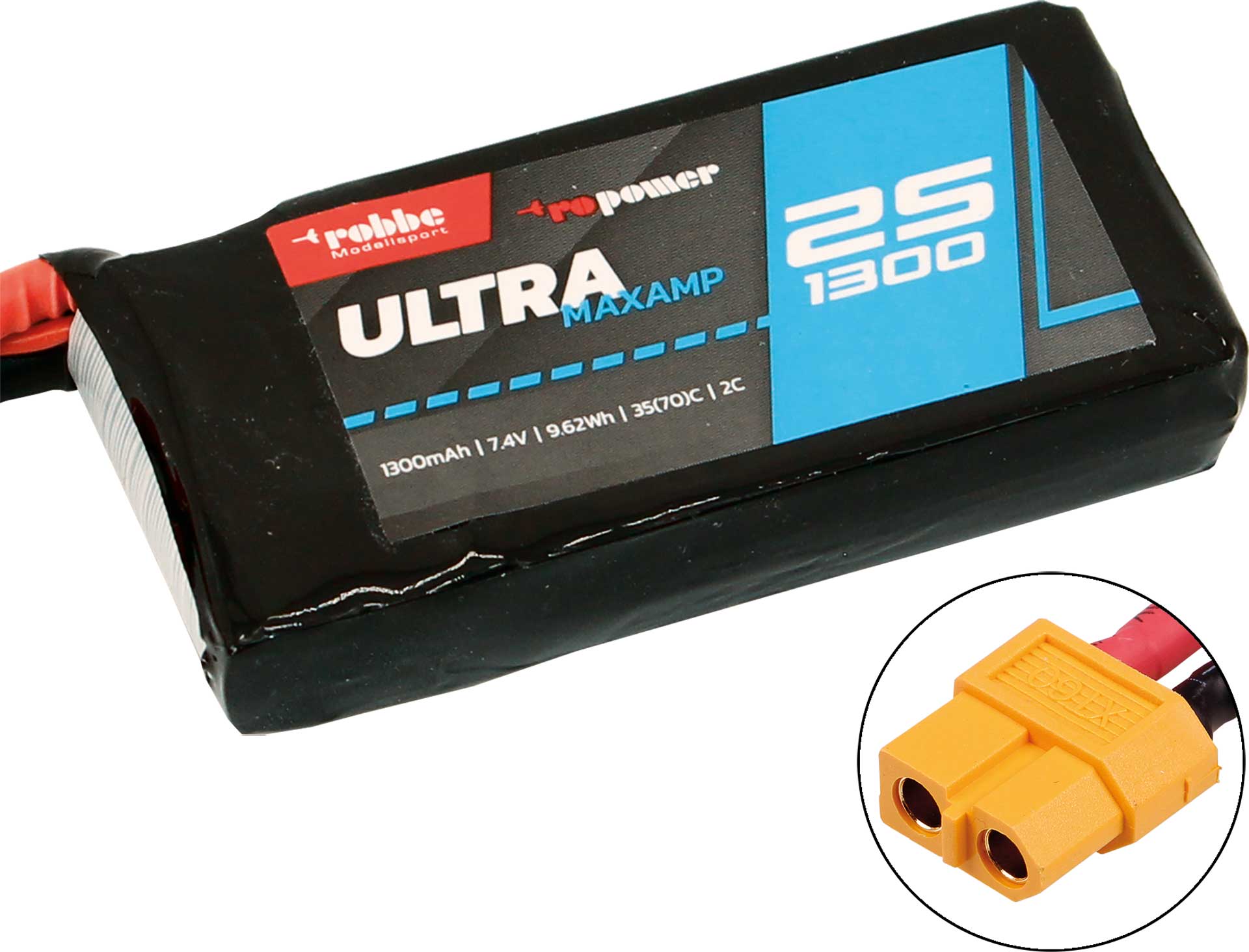Robbe RO-POWER ULTRA MAXAMP 1300MAH 7,4 VOLT 2S 35(70)C LIPO AKKU 7355