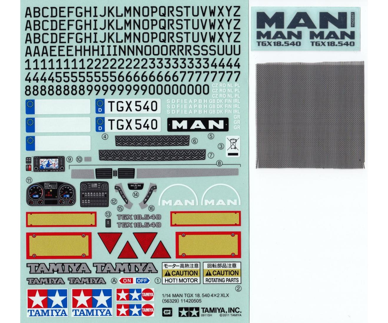 Tamiya 95822 Sticker MAN TGX 18.540 Ver.II 319495822