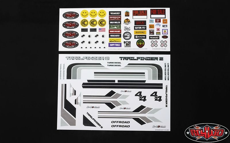 RC4WD Complete Graphic Decal Set for Mojave II 2/4 Door Body Z-B0140