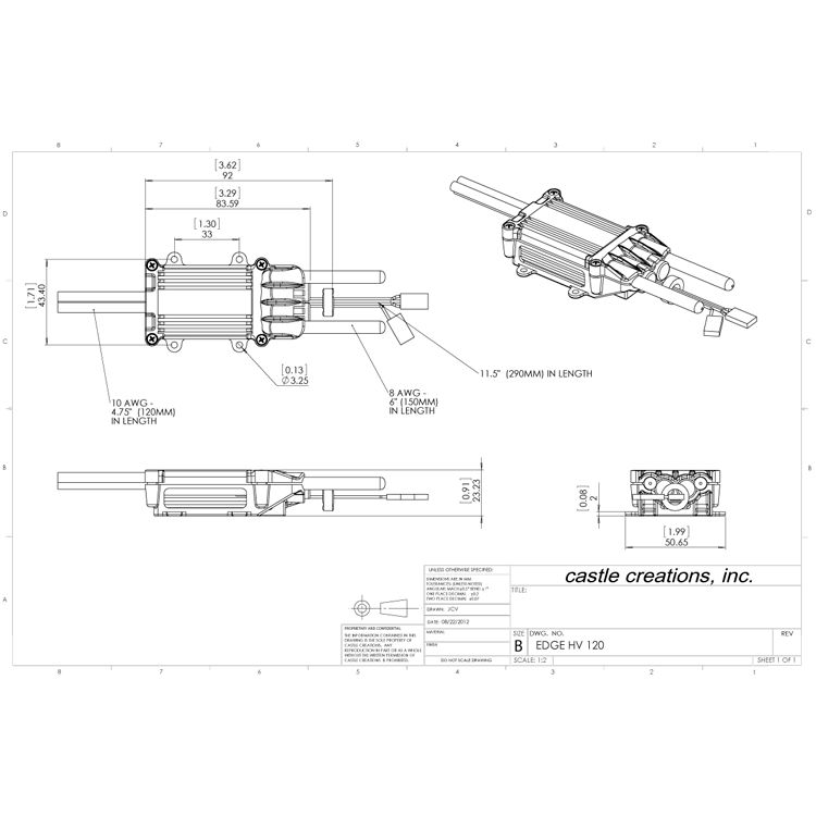 Castle Phoenix Edge HV-120 50V 120A ESC 010-0104-00