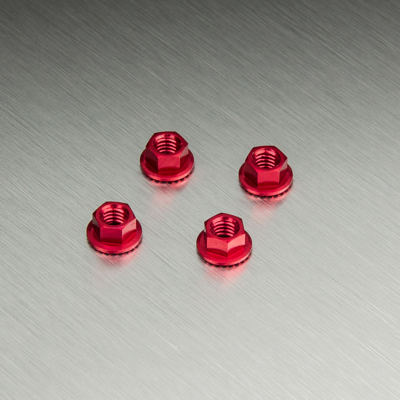 820001R Radmutter mit Flansch Alu rot (4 Stück)