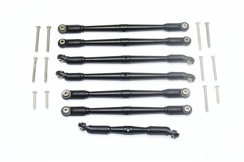 GPM Alum. Link Aufhängungsstangen-Set oben/unten schwarz (7 Stk) Traxxas Traxxas4 Bronco, Blazer