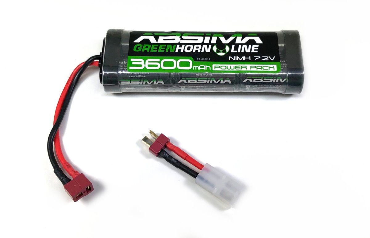 Absima Greenhorn NiMH Stick Pack 7.2V 3600 (T-Plug + Tamiya Adapter) 4100011