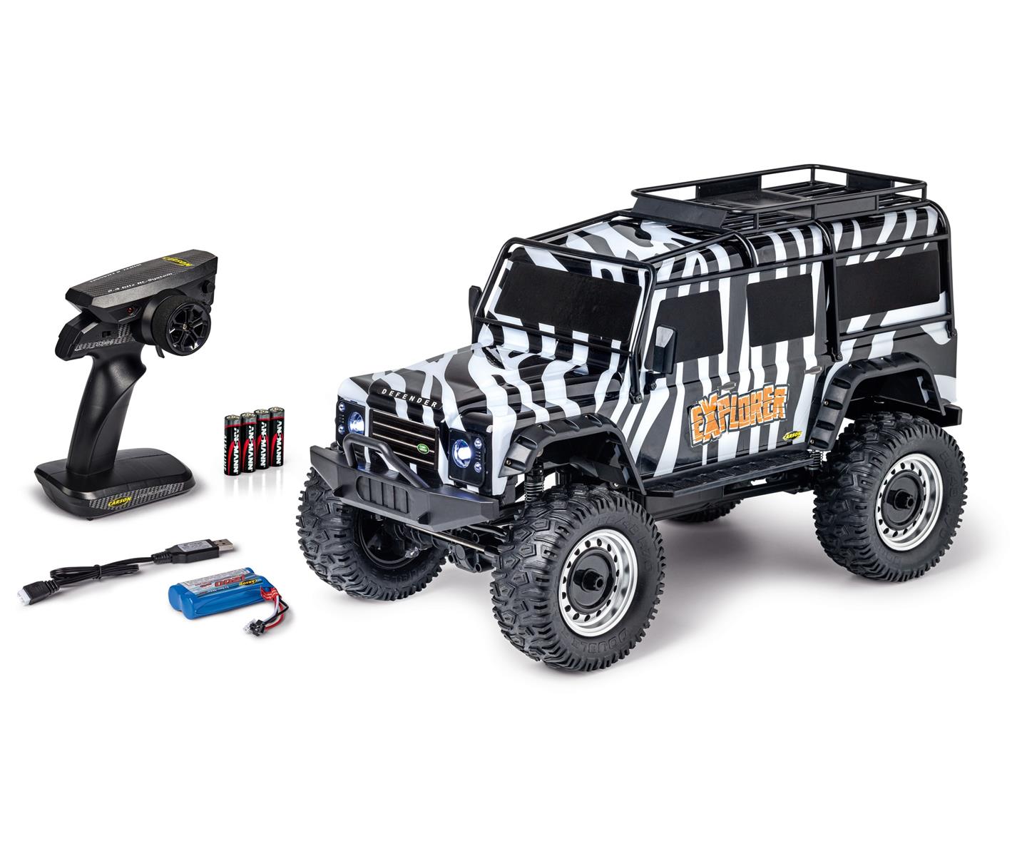 Carson 04239 1:8 Land Rover Defender 100% RTR Safari 500404239